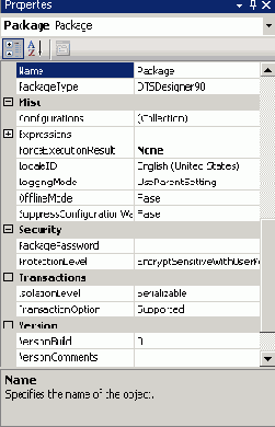 Окно Properties